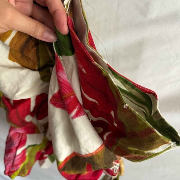 Farm Rio Spring Forest Green Red Tropical Leaf Print Mini Wrap Skirt Size S - Picture 8 of 16